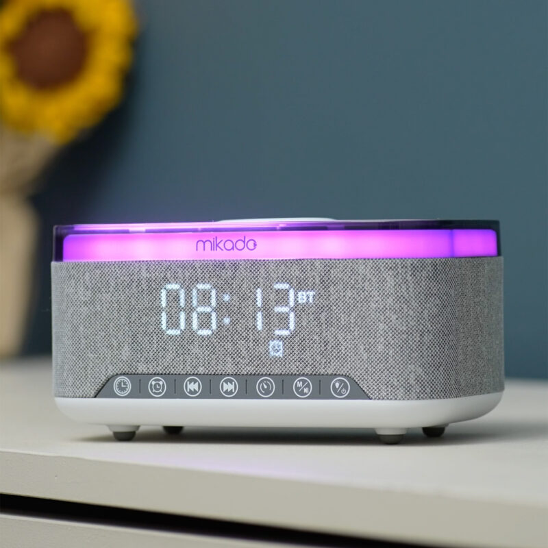 8023 - Gece Lambası Özellikli Alarmlı Saat Speaker - Görsel 10