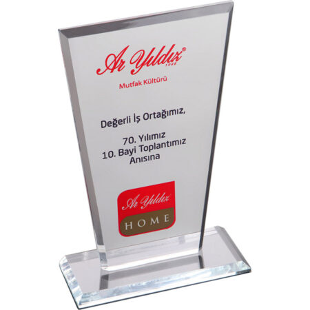 6803 - Kristal Plaket 12 x 21 cm