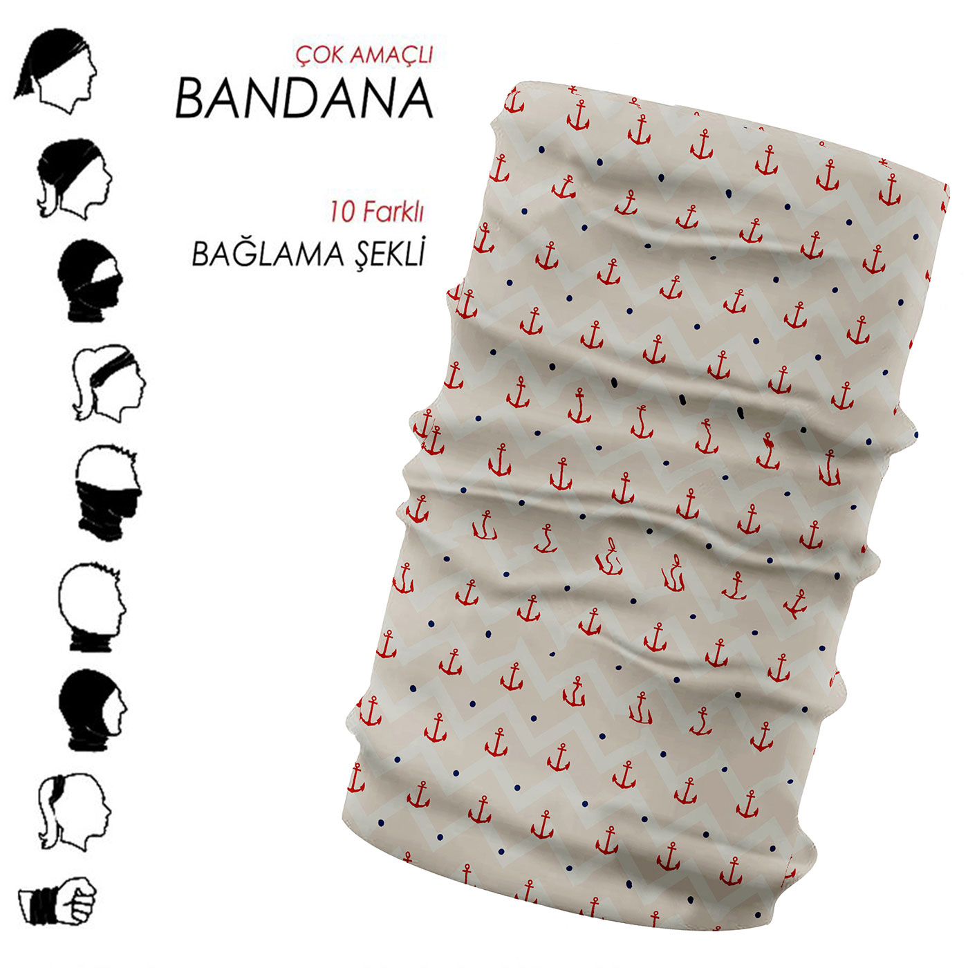 6513 - Çok Amaçlı Bandana - Görsel 4
