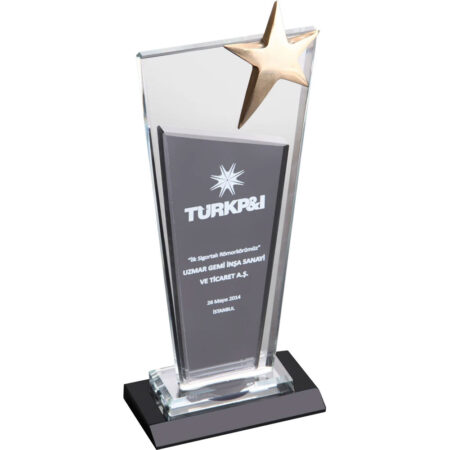 6807 - Kristal Plaket 11 x 26 cm