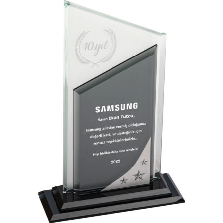 6810 - Kristal Plaket 15 x 25 cm