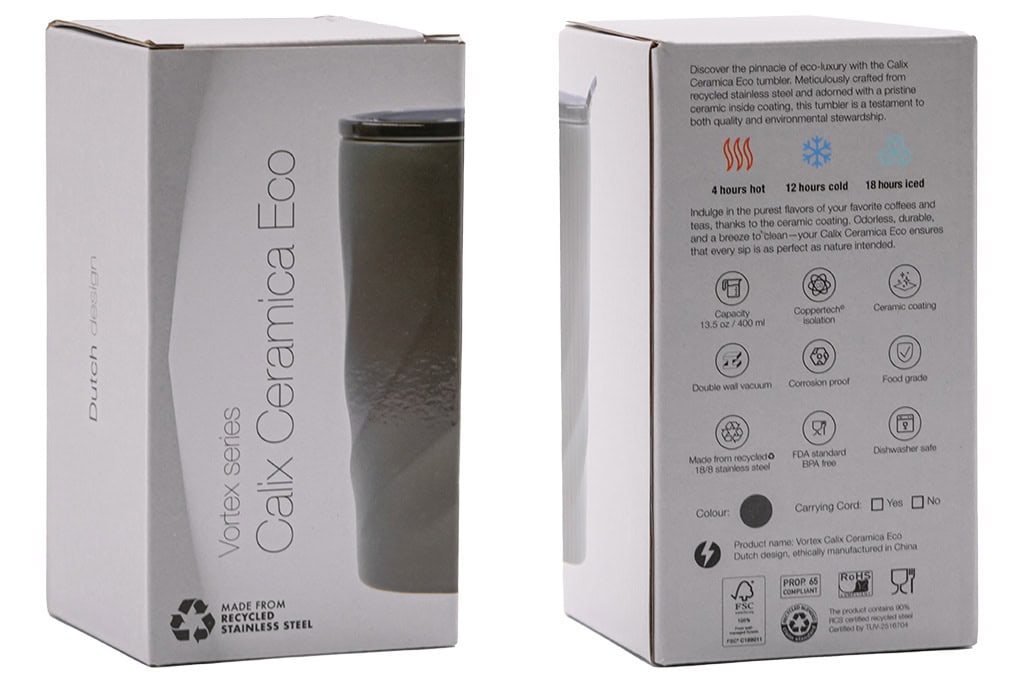 6124 - Çevre Dostu İçi Seramik Dışı Çelik Termos Bardak 400 mL - Görsel 3